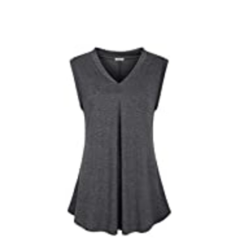 SeSe Code Women's Sleeveless Tunic Scoop Neck Flowy Casual Tank, NWT, L
